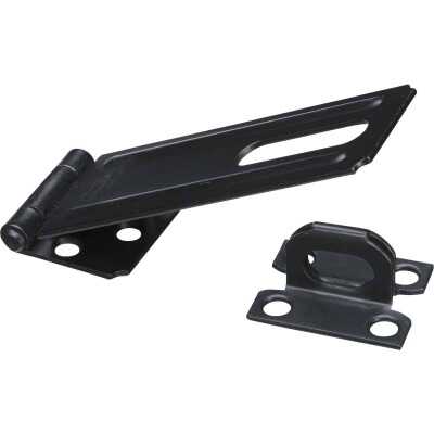 National 4-1/2 In. Black Non-Swivel Safety Hasp