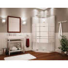 Maax Begonia 36 In. L x 36 In. D x 74 In. H Center Corner Shower Kit in White with Frameless Door in Chrome Image 2